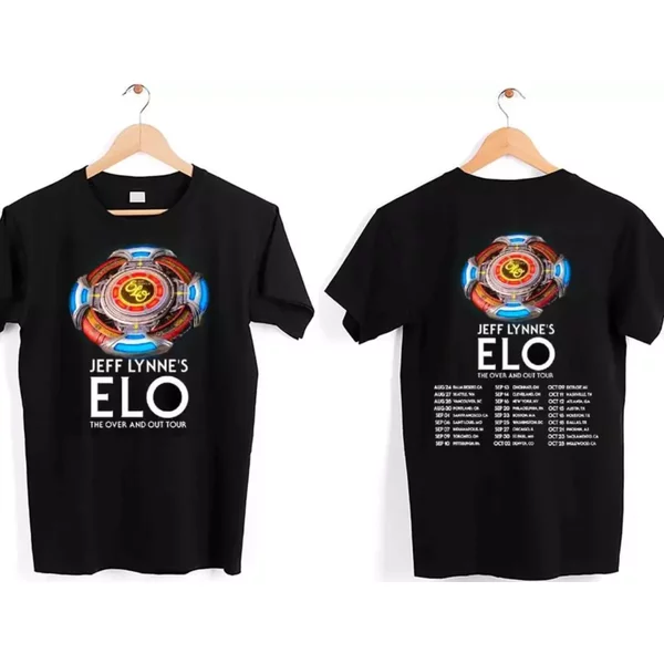 New Jeff Lynne's Elo The Over And Out Tour 2024 Black T-Shirt-image
