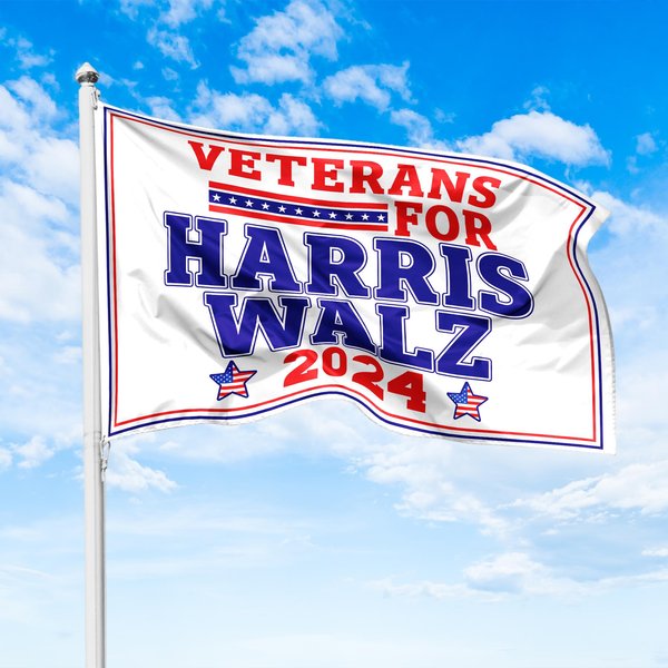 Veterans For Kamala Harris And Tim Walz 2024 House Flag-image
