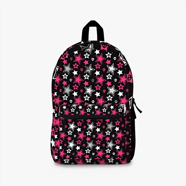 Black And Pink Emo/Scene Stars Backpack-image