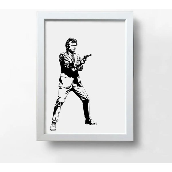 Harry - Clint Eastwood - Black And White Movie Poster-image
