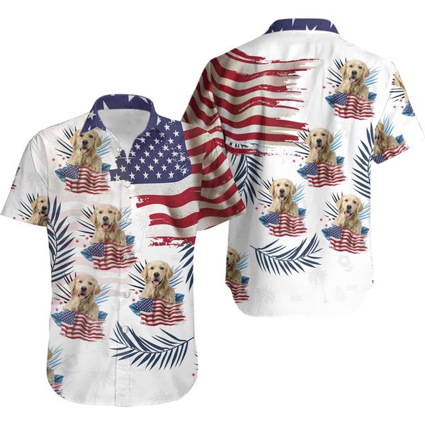 4Th Of July Custom Hawaiian Shirt With Face, Custom American Flag Hawaiian Shirt-image