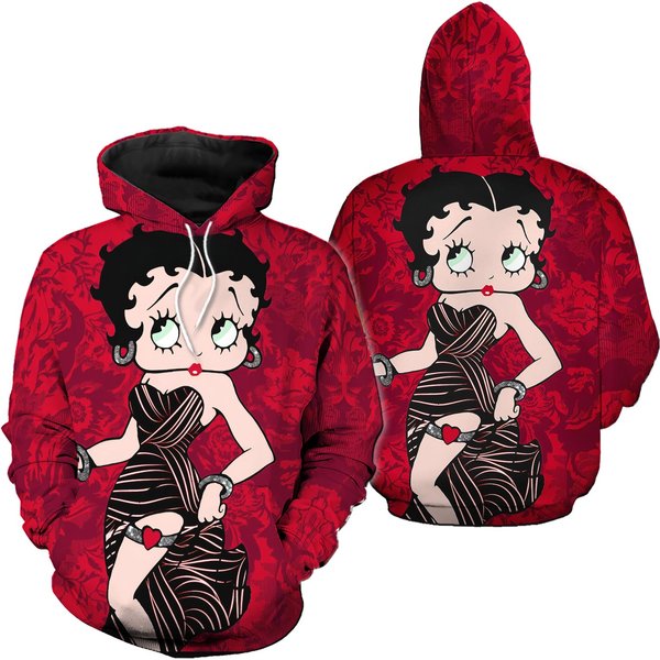 Cartoon Betty Boop 3D Printed Hoodie-image