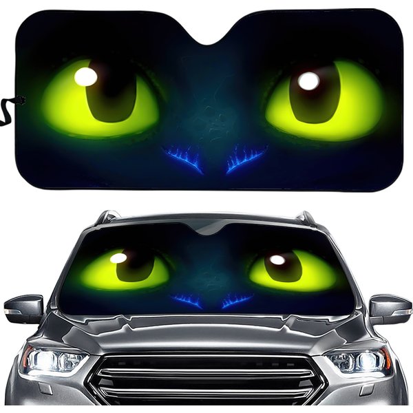 Cute Toothless Face Auto Sun Shades, Car Accessories, Car Windshield-image