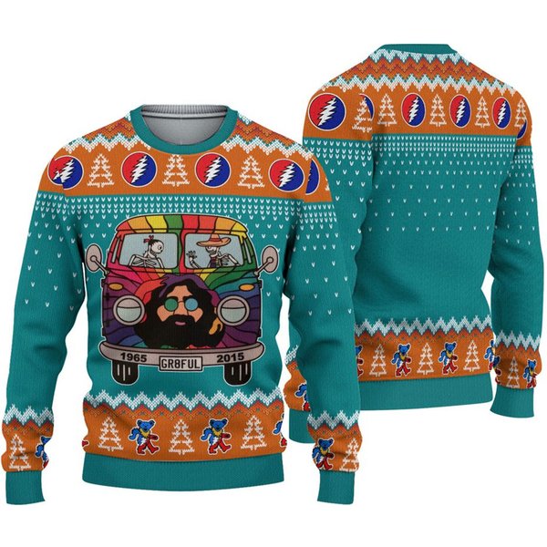 Grateful Bear Bus Ugly Christmas Sweater