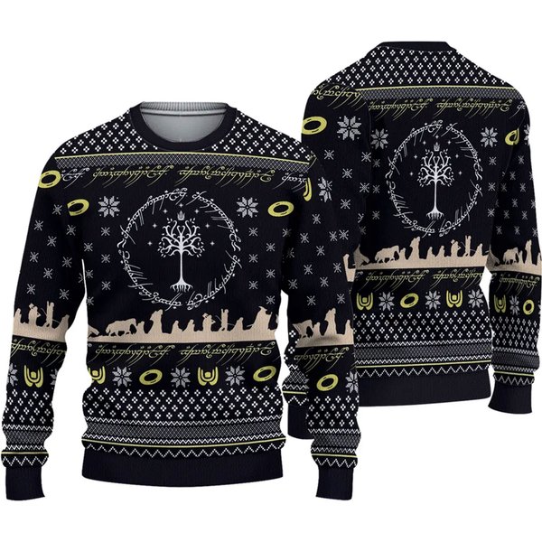 Lotr Ugly Knitted Christmas Sweater, Xmas 3D Sweater-image