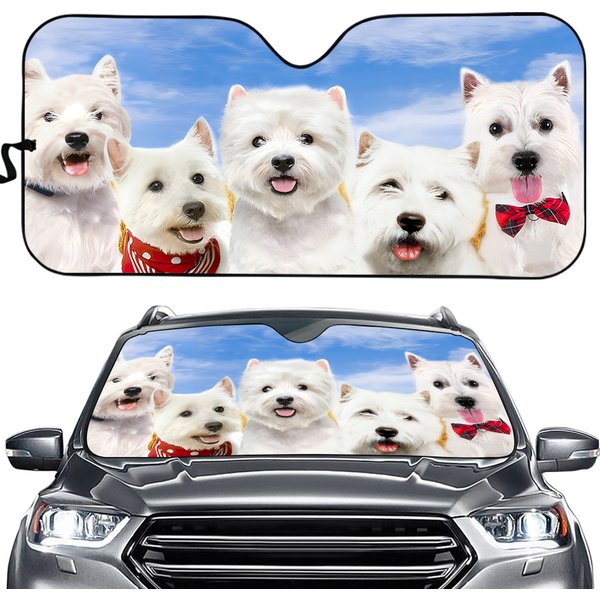 West Highland White Terrier Car Sun Shade, Westie Car Sun Shade-image