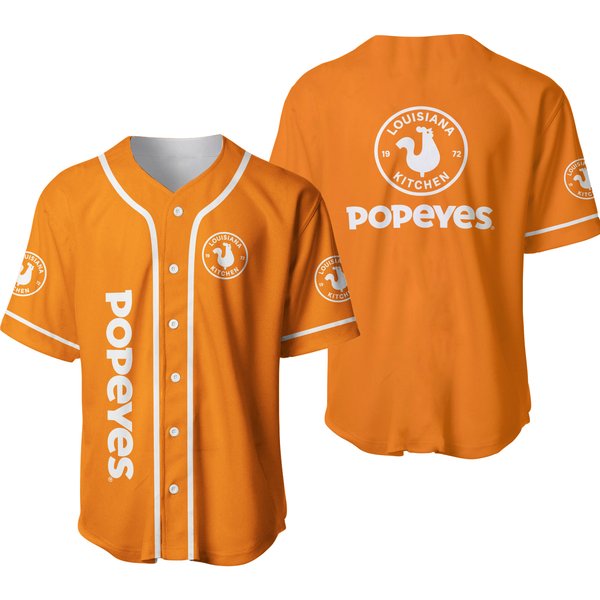 Popeyes Baseball Jersey Shirt, Fast Food Baseball Jersey-image