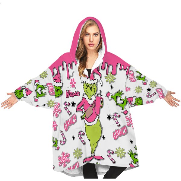 Grin My Day I'm Booked Blanket Hoodie, Christmas Blanket Hoodie-image