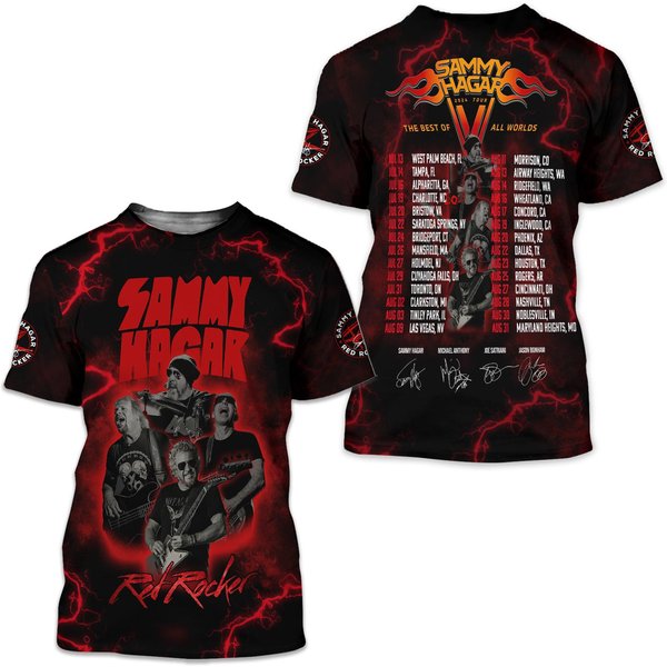 Red Rocker Sammy Hagar 2024 Tour, 3D T-Shirt-image