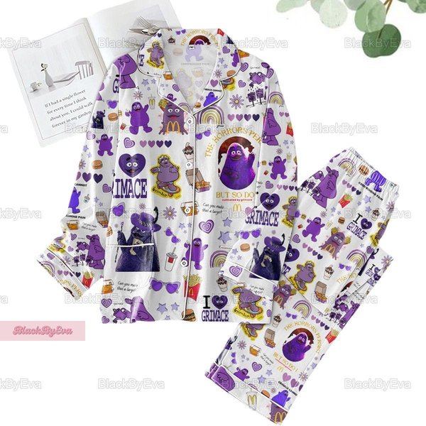 Grimace Pajamas Set, Grimace Shake Pajamas-image