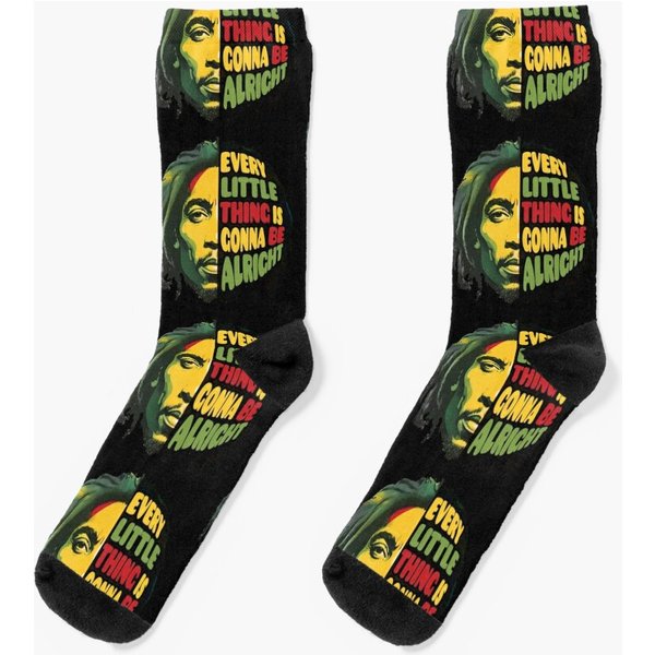 Every Little Thing Is Gonna Be Alright Bob Marley Socks-image