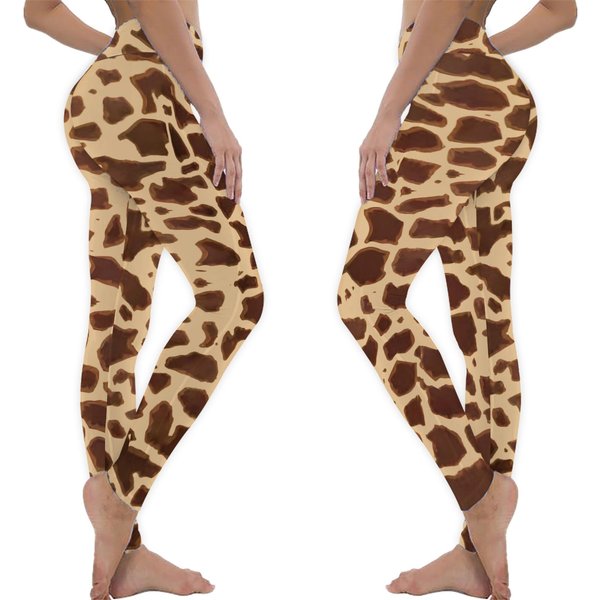Giraffe Print Stretchy Leggings-image