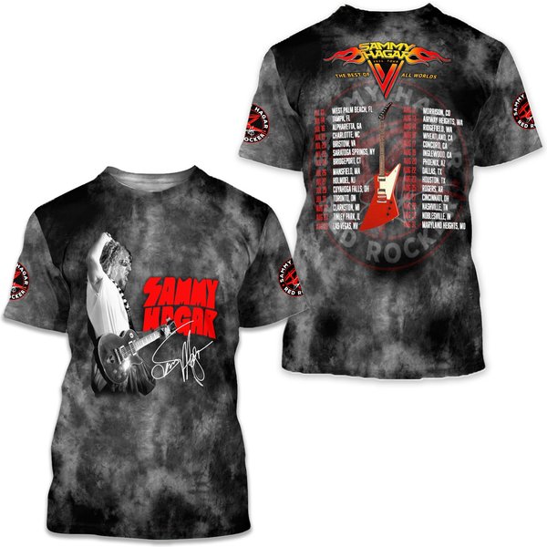 Red Rocker Sammy Hagar 2024 Tour The Best Of All World 3D Shirt-image