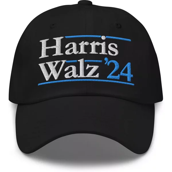 Kamala Harris Tim Walz Hat Embroidered Dad Cap, Harris Walz 2024-image