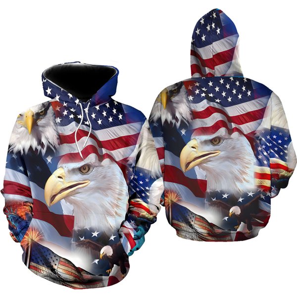 American Usa Flag Eagle 3D Hoodie-image