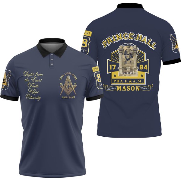 Custom Freemason Prince Hall 1784 Pha F&Amp;A 3D Aop Polo Shirt-image