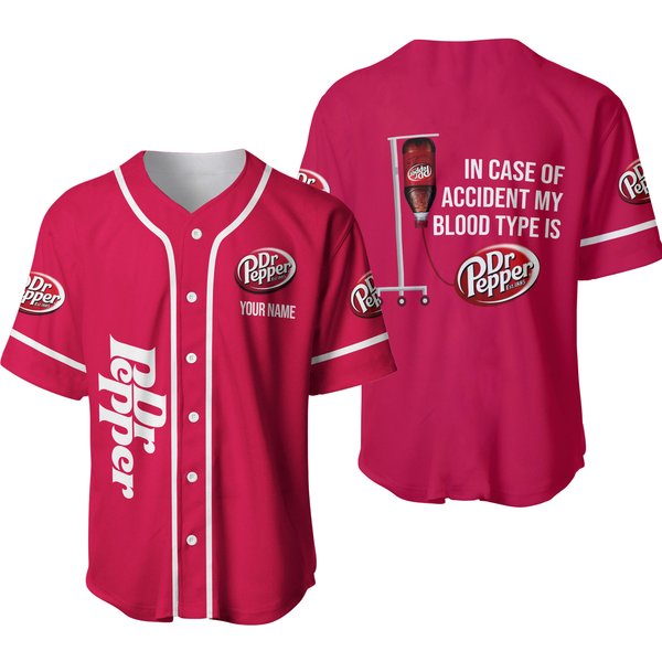 Personalized Dr Pepper Baseball Jersey - Custom Team Shirt-image