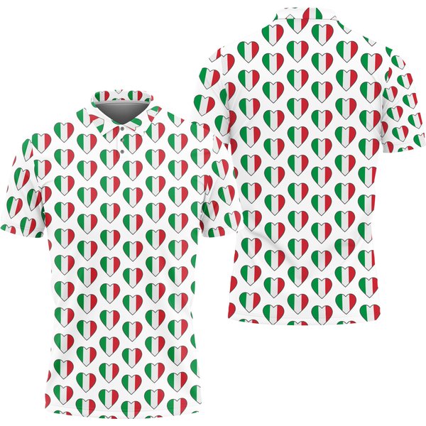 Italian Flag Golf Polo Shirt
