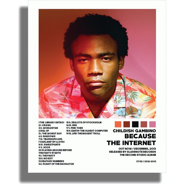 Childish Gambino Cover Poster, Because The Internet, Album Wall Print-image
