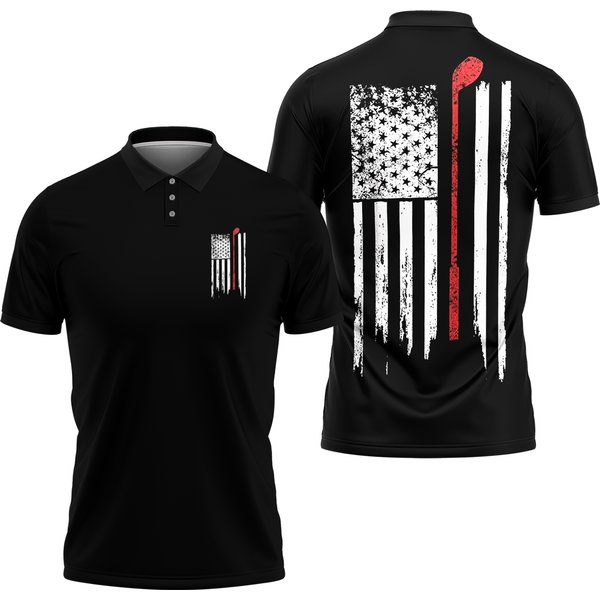 American Flag Golf Polo Shirt-image