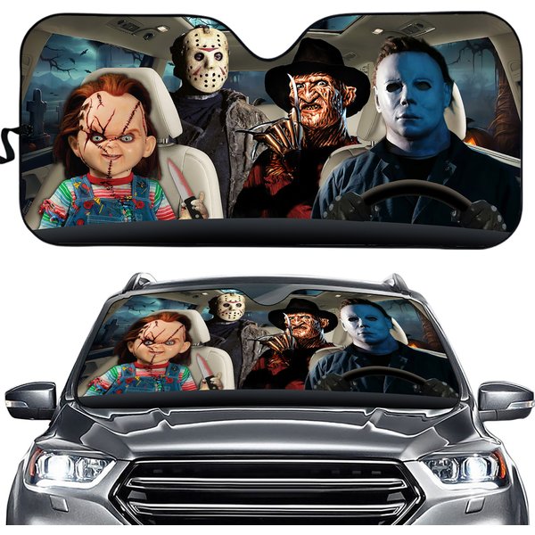 Hallowen Horror Movies Car Auto Sunshade-image