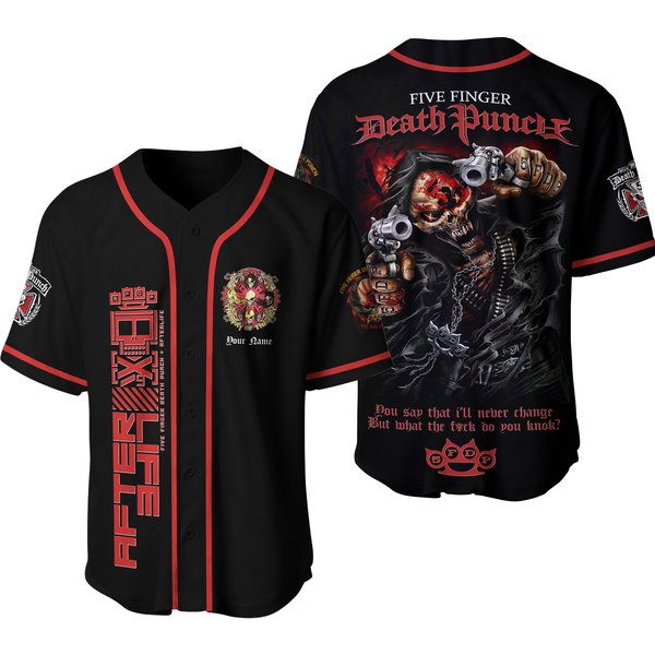 Five Finger Death Punch Jersey, Heavy Metal Baseball Shirt-image