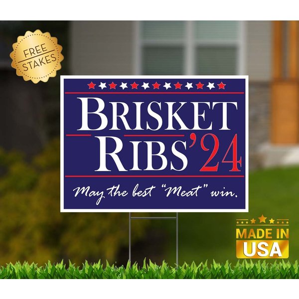 Brisket And Ribs "May The Best Meat Win" Edition - Yard Sign-image