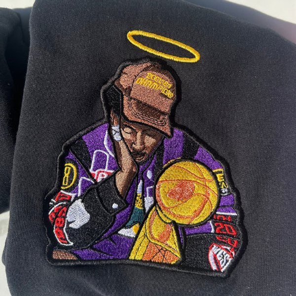 Kobe Bryant Embroidery Sweatshirt, Iconic Trophy Photo, Mamba Mentality-image