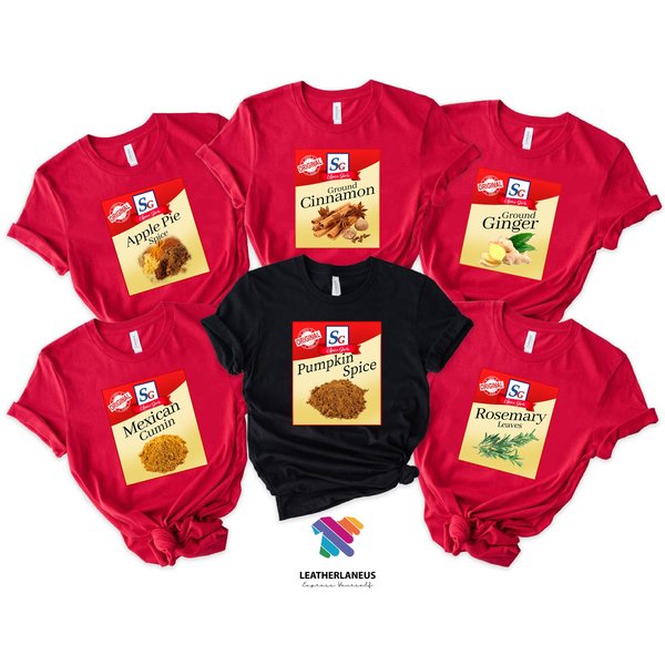 Spice Girl Shirt,Condiments Matching Shirts,Halloween Group Costume,Thanksgiving Family Reunion Costume,Spice T-Shirt,Food Seasoning Gifts-image
