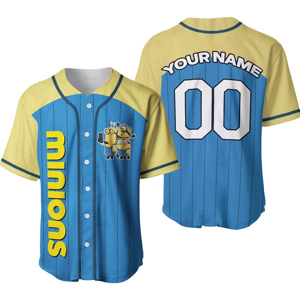 Personalized Minions Team Yellow Baseball Jersey-image