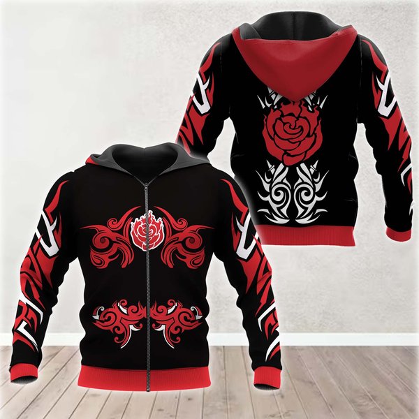 Rwby Ruby Rose Hoodie, 3D Cosplay Zip Hoodie-image