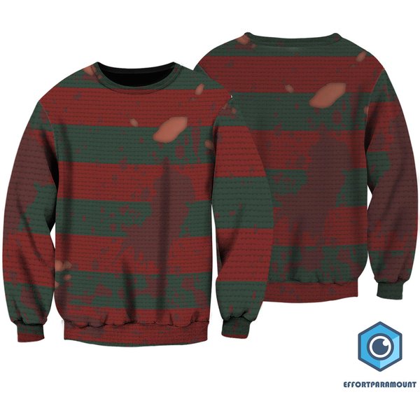 Freddy Krueger Full Over Print Sweater - Perfect Halloween Costume