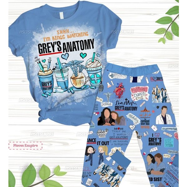 Grey's Anatomy Pajamas Set - Meredith Theme Sleepwear-image