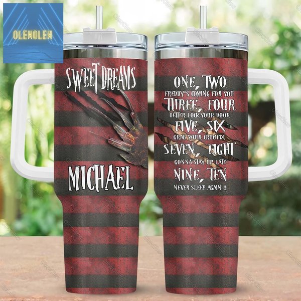 Halloween Freddy Krueger Tumbler 40oz, Custom Freddy Krueger Coffee Tumbler