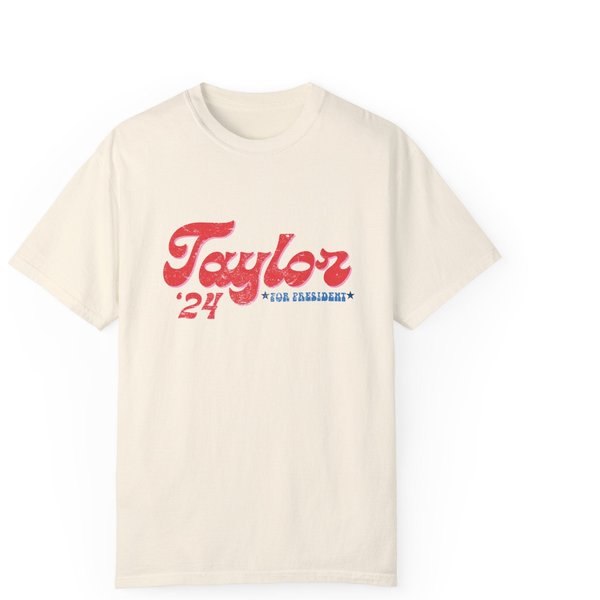 Taylor For President Unisex Garment-Dyed T-Shirt, 2024 Presidential-image