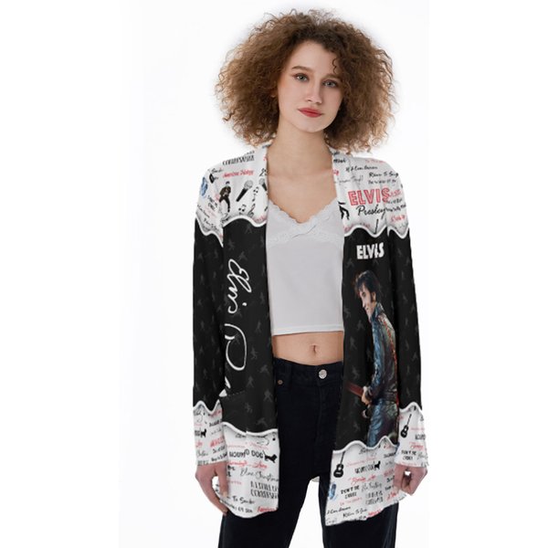 Elvis Presley 3D All Over Printed Womens Patch Pocket Cardigan, Elvis Presley Women Cardigan-image