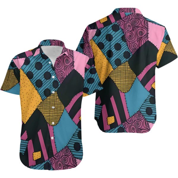 Halloween Sally Patches Hawaiian Shirt, Costume Cosplay Cartoon Hawaiian-image