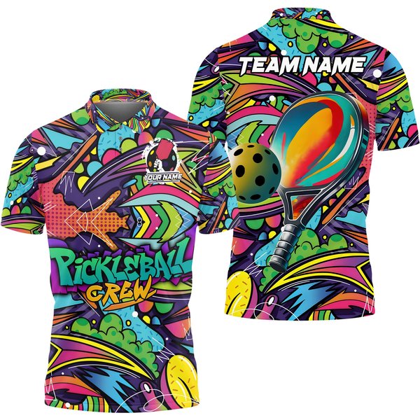 Pickleball Crew Graffiti Personalized Name, Team Name Unisex Shirt-image