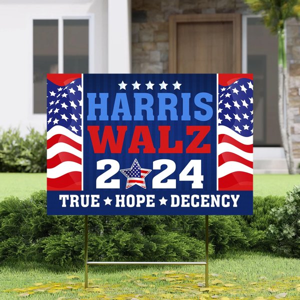 Truth Hope Decency Forward Yard Sign, Harris Walz 2024 Truth Hope Decency Election-image