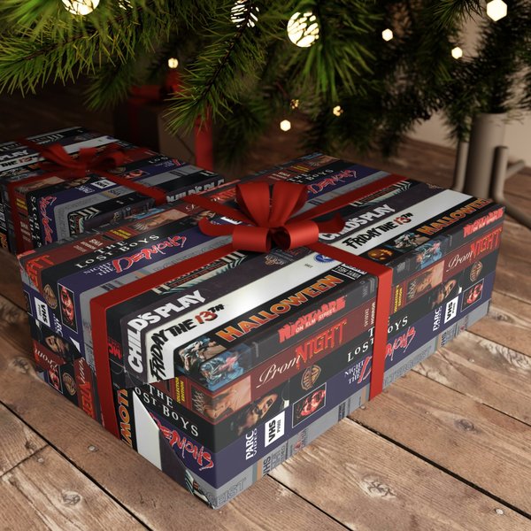 80'S Vhs Horror Movie Gift Wrap For Fans-image