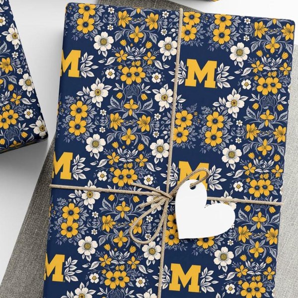 Best University Michigan Wrapping Paper, Impressive Wolverines Inspired Design Gift Wrap, Michigan Football Gift Paper-image