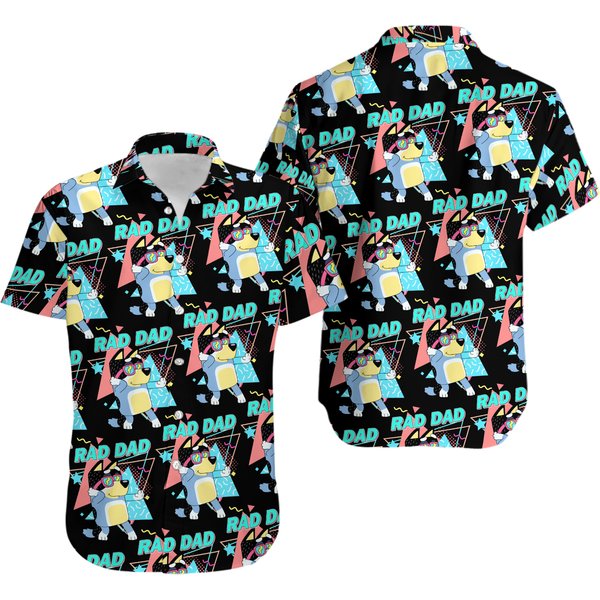 Blue Rad Dad Blueydad Hawaiian Shirt And Shorts, Bandit Heeler Hawaiian Shirt, Fathers Day Gifts-image