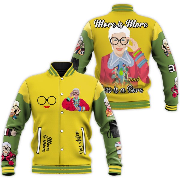 Iris Apfel Baseball Jacket, Rip Iris Apfel Jacket-image