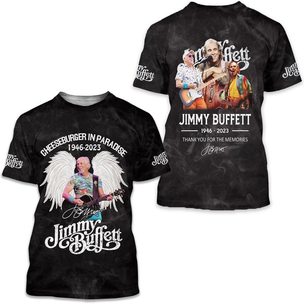 Jimmy Buffett 3D T-Shirt Cheeseburger In The Paradise All Over Printed-image