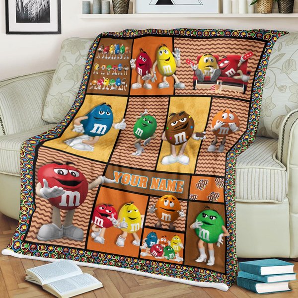 Personalized M And M Candy Blanket-image
