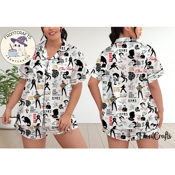 Elvis Presley Pajamas Short Set, Elvis Presley Pajamas Set-image