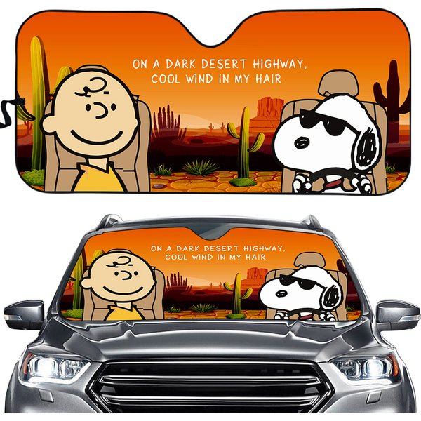 Cute Snoopy And Friends Car Sun Shade, Gifts For Friends