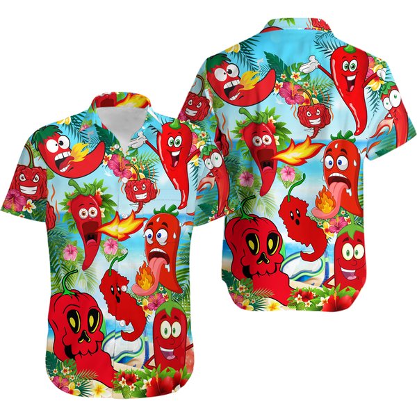 Funny Chili Peppers Hawaiian Shirt, Fatherday Gifts-image