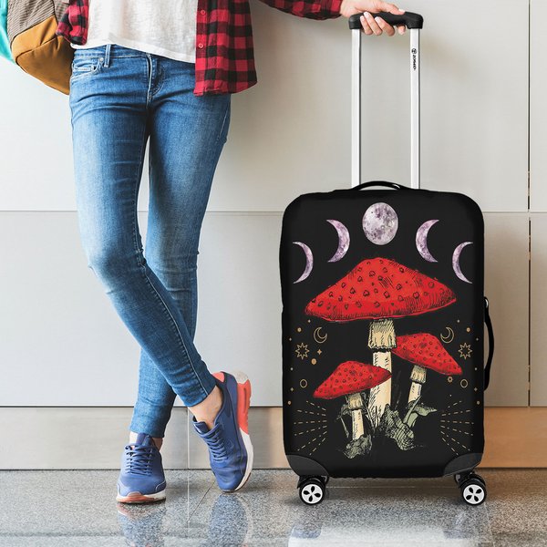 Mushroom Moon Carry On Luggage Suitcase