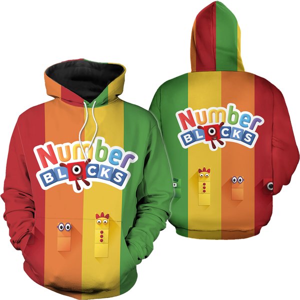 Number Blocks Full Over Printed 3d Hoodie, Number Blocks Characters Christmas Costumes